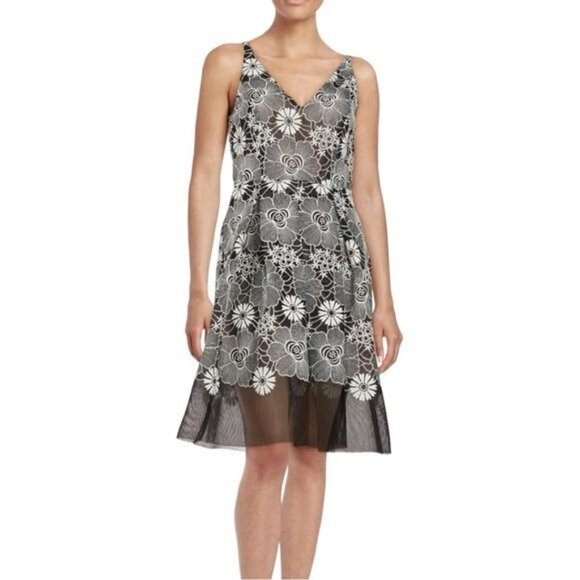 Belle Badgley Mischka Cocktail Fit & Flare Sleeveless Mini Dress 2 - Picture 10 of 10